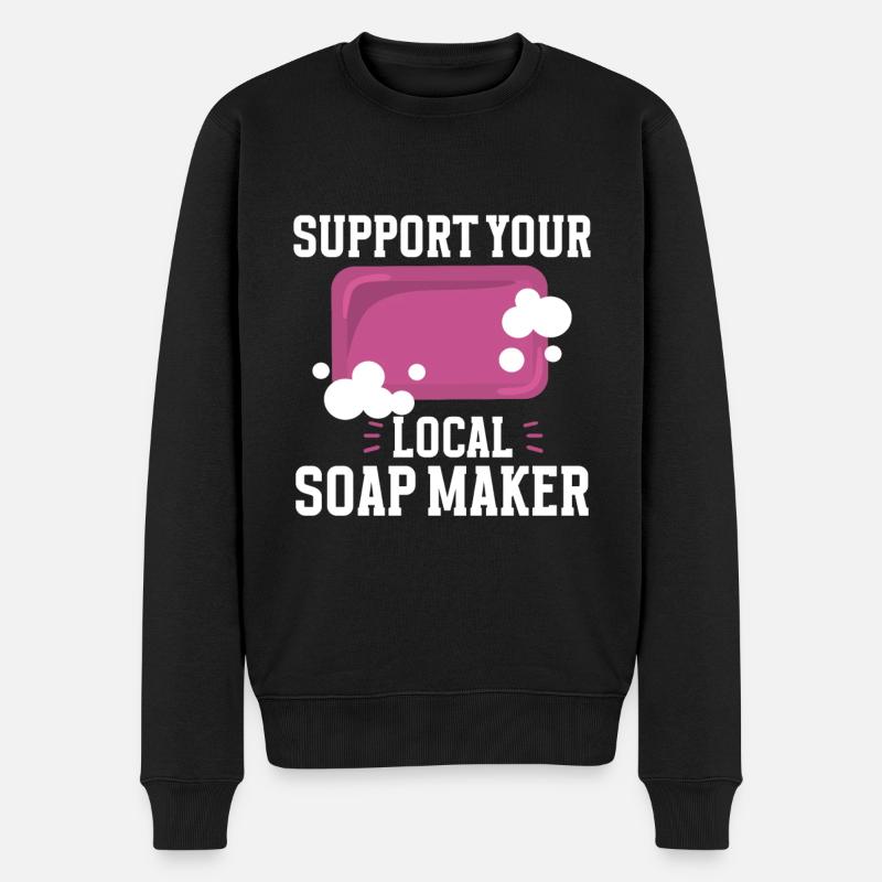 Soap Making Soap Maker - Men's Premium Organic Jumper - black