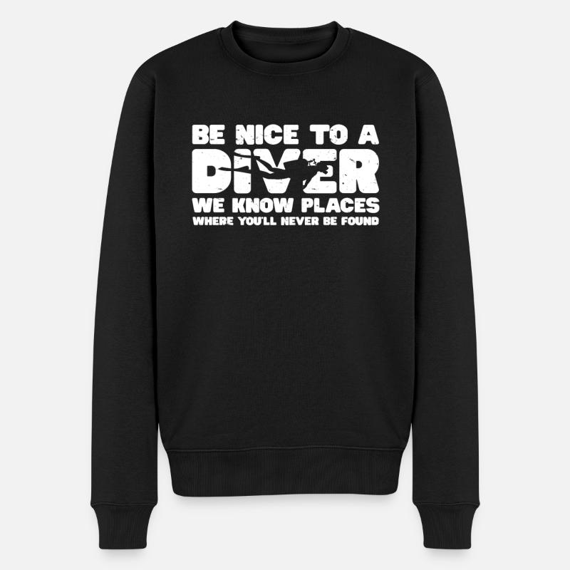 Scuba Diving Diver - Männer Premium Bio Pullover - Schwarz