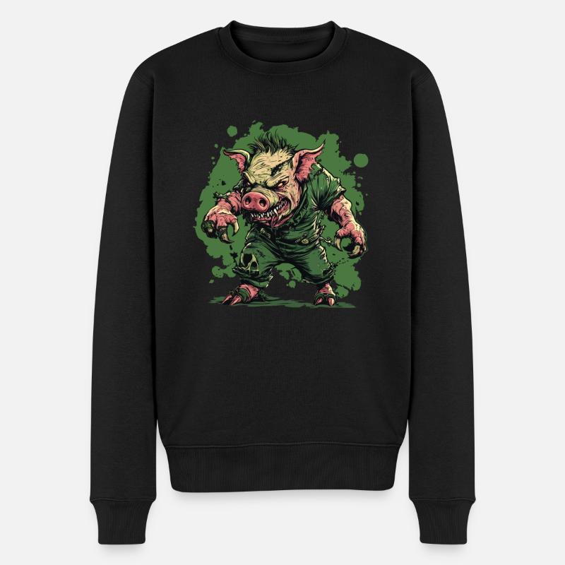 Frankenswein - Männer Premium Bio Pullover - Schwarz