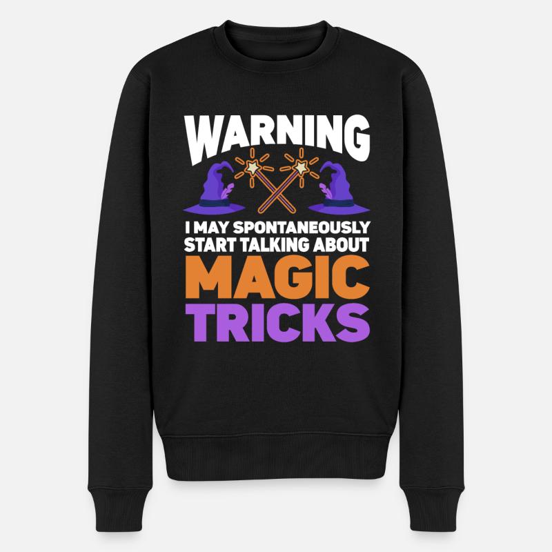 Funny Magician Magic - Männer Premium Bio Pullover - Schwarz