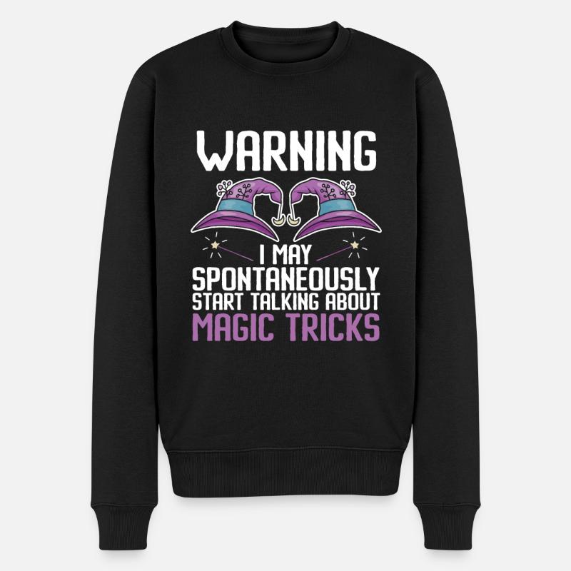 Funny Magician Magic - Männer Premium Bio Pullover - Schwarz