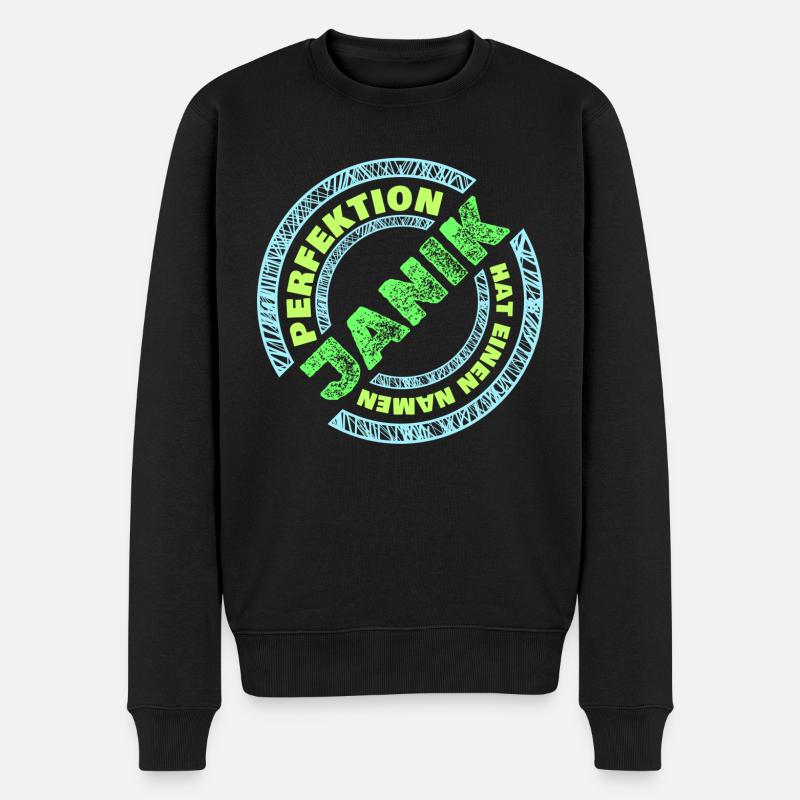 Janik Janik - Männer Premium Bio Pullover - Schwarz