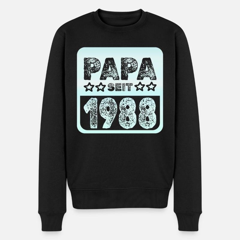 1988 1988 - Männer Premium Bio Pullover - Schwarz