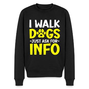 Dog Walker Gardien d’animaux professionnel Promenade de chien - Pull Premium bio Homme - noir - Devant - Nico (187cm)