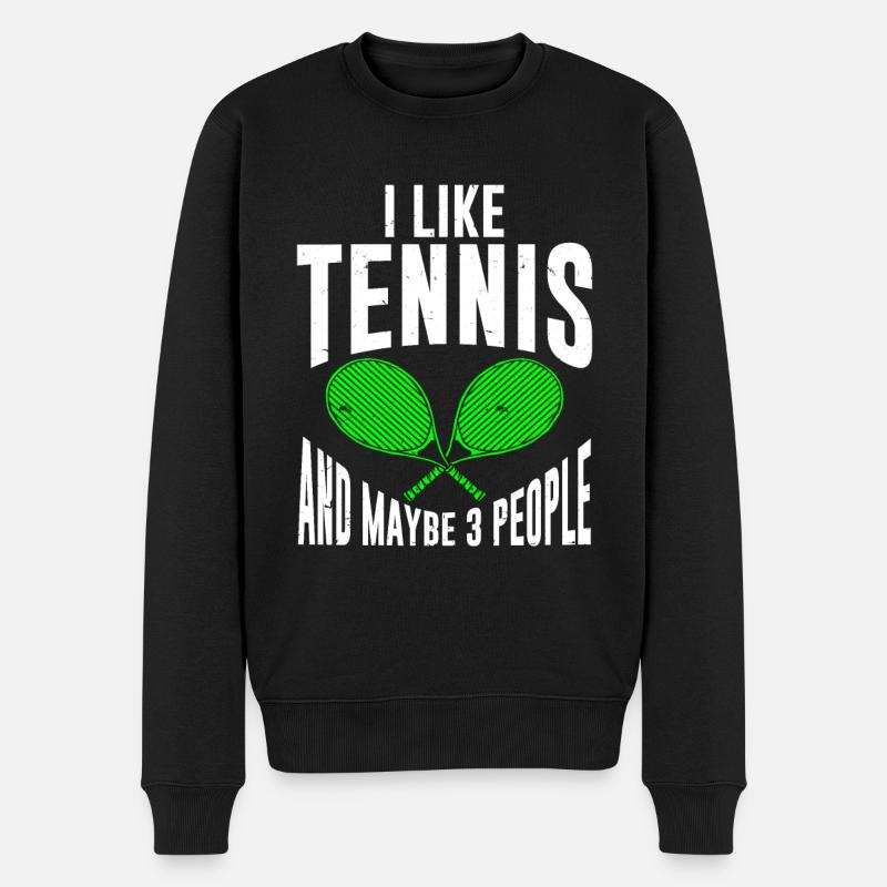Tennis Player - Männer Premium Bio Pullover - Schwarz