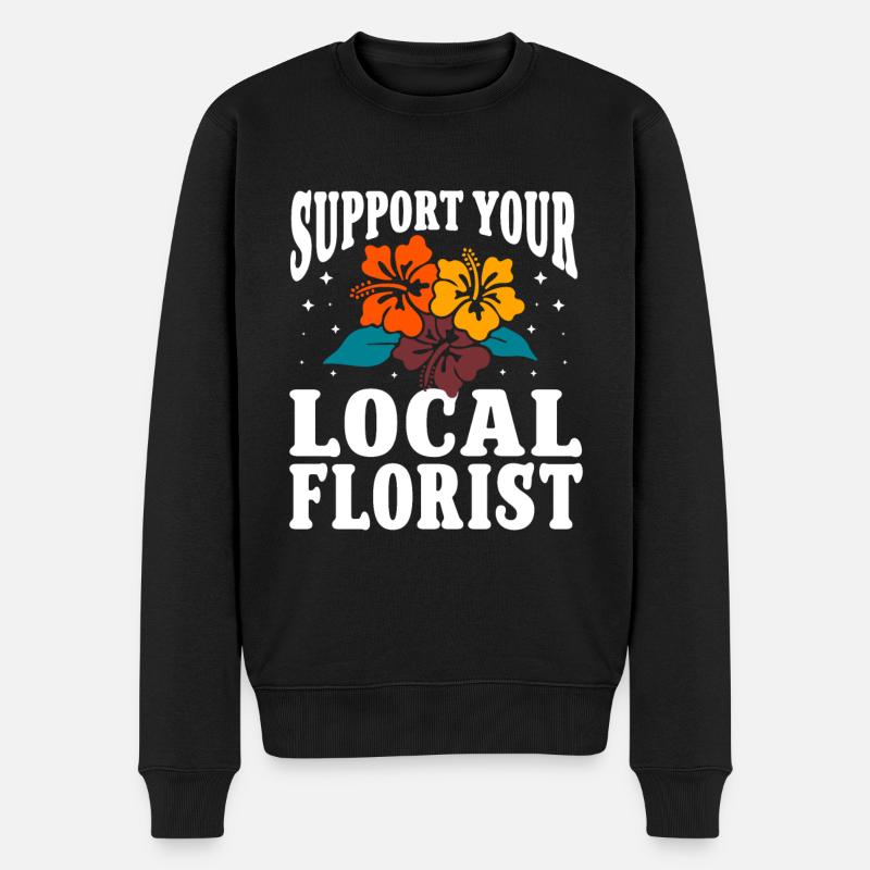 Fleuriste Fleur Florale Fleuristerie - Pull Premium bio Homme - noir