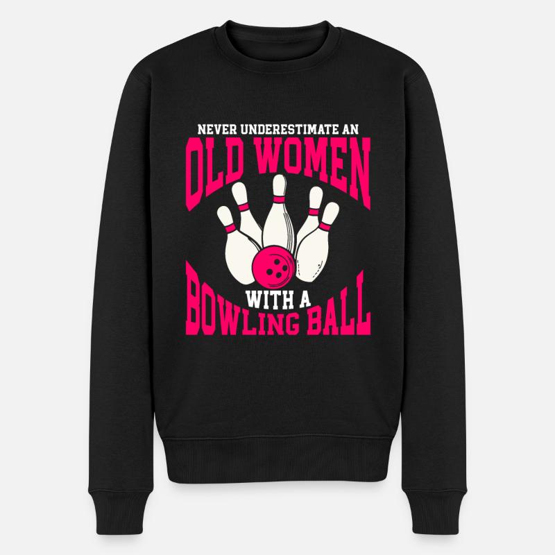Bowling Ball Bowler - Männer Premium Bio Pullover - Schwarz