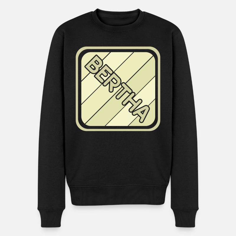 Bertha als Mädchenname - Männer Premium Bio Pullover - Schwarz