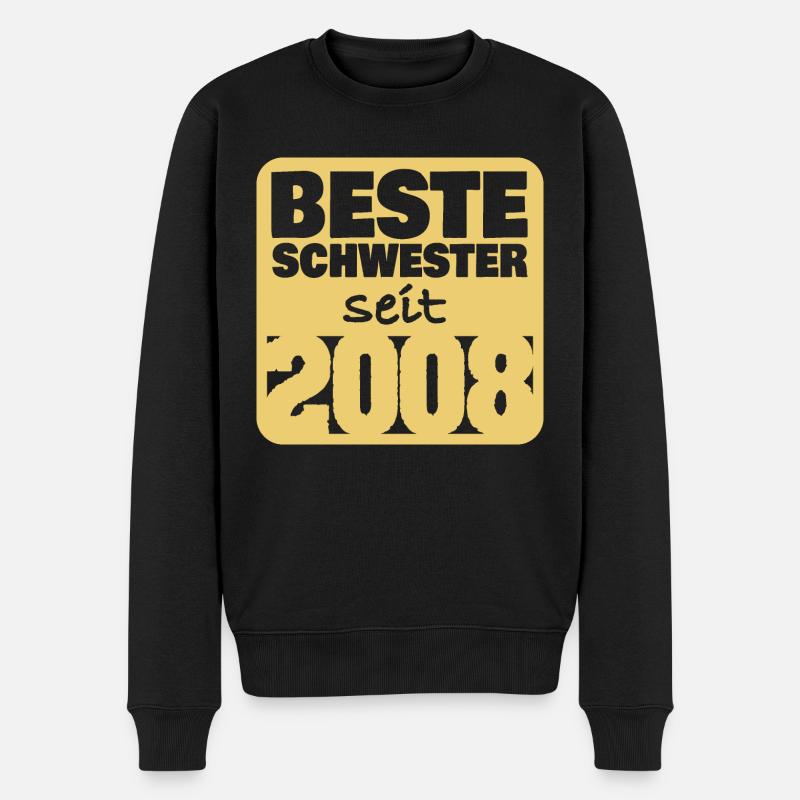 Schwester 2008 - Männer Premium Bio Pullover - Schwarz