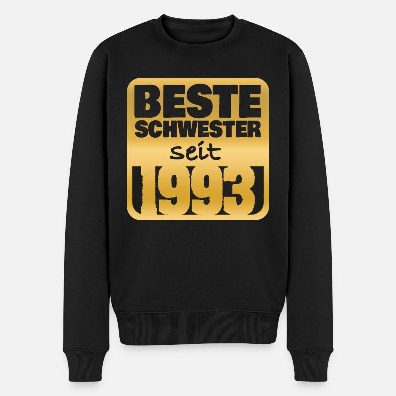 Schwester 1993 - Männer Premium Bio Pullover - Schwarz