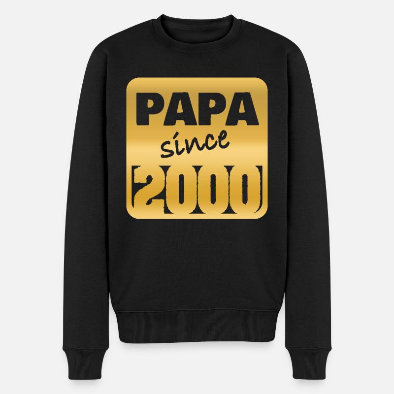 Papa 2000 - Männer Premium Bio Pullover - Schwarz