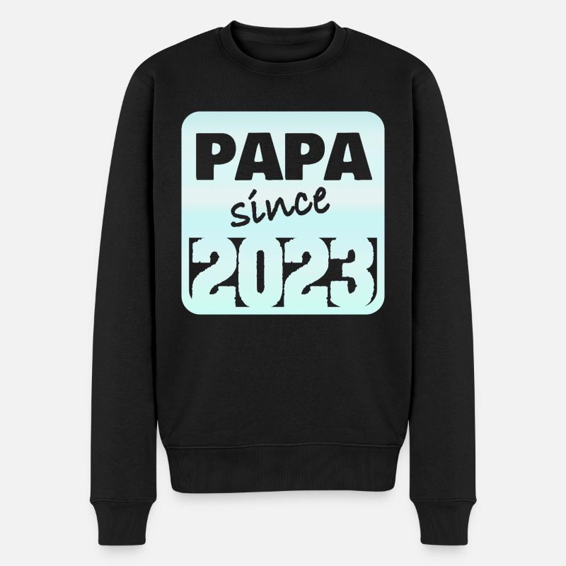 Papa 2023 - Männer Premium Bio Pullover - Schwarz