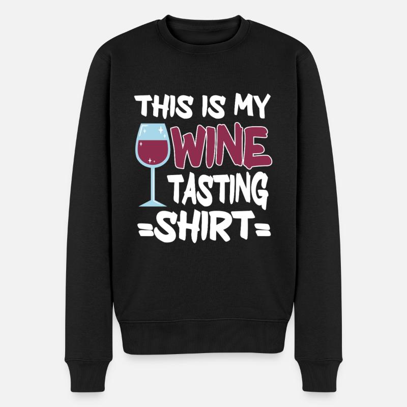Wine Tasting Funny Wine Lover - Männer Premium Bio Pullover - Schwarz