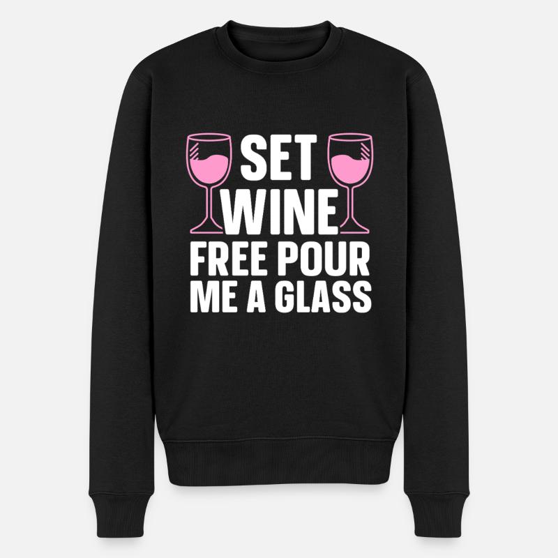Wine Tasting Funny Wine Lover - Männer Premium Bio Pullover - Schwarz