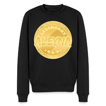 Vorname Aleyna - Männer Premium Bio Pullover - Schwarz - Vorne - Nico (187cm)
