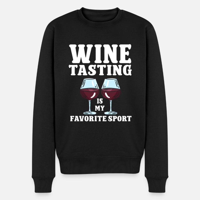 Wine Tasting Funny Wine Lover - Männer Premium Bio Pullover - Schwarz