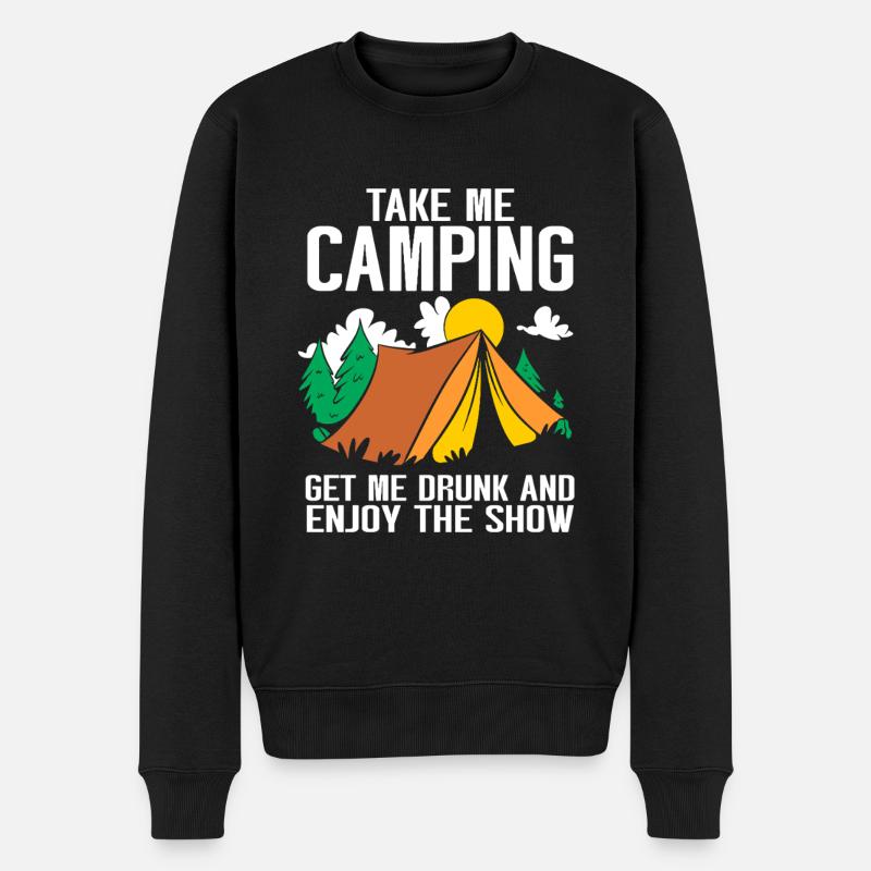 Camping Campfire Camper - Männer Premium Bio Pullover - Schwarz