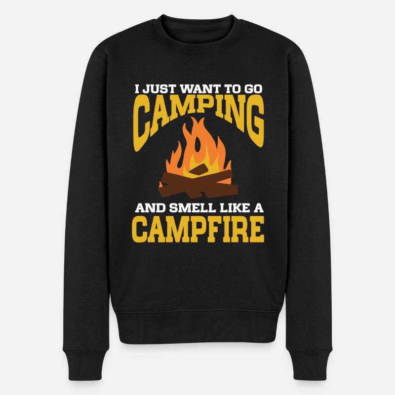 Camping Campfire Camper - Männer Premium Bio Pullover - Schwarz