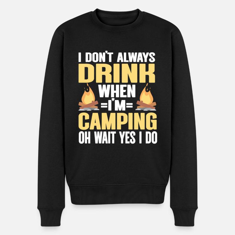 Camping Campfire Camper - Männer Premium Bio Pullover - Schwarz