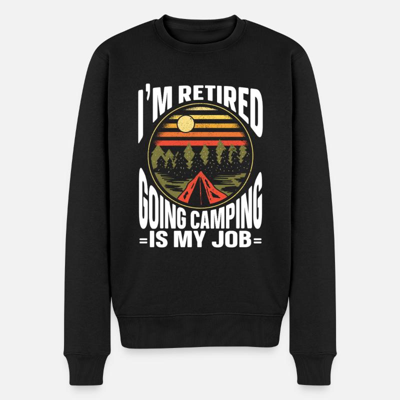 Camping Campfire Camper - Männer Premium Bio Pullover - Schwarz