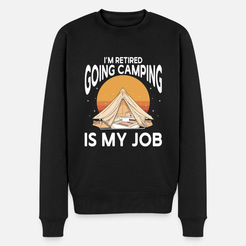 Camping Campfire Camper - Männer Premium Bio Pullover - Schwarz