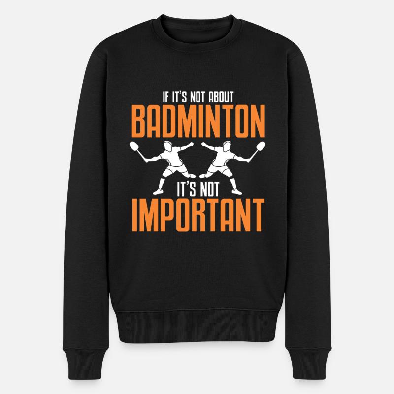 Badminton Player - Männer Premium Bio Pullover - Schwarz