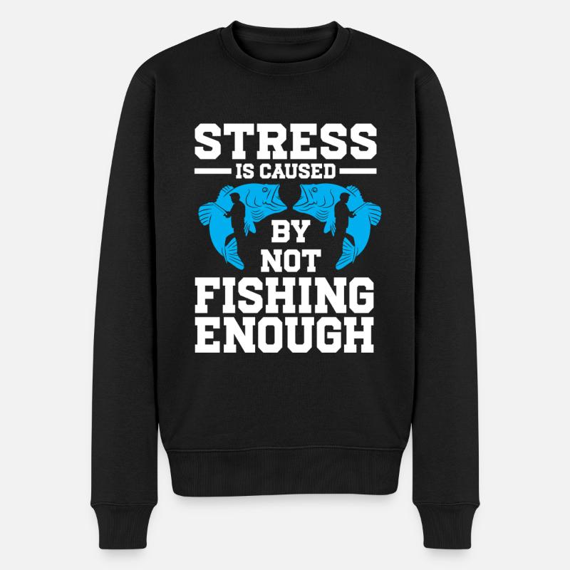 Fishing Design Fish Lover Fisherman - Männer Premium Bio Pullover - Schwarz