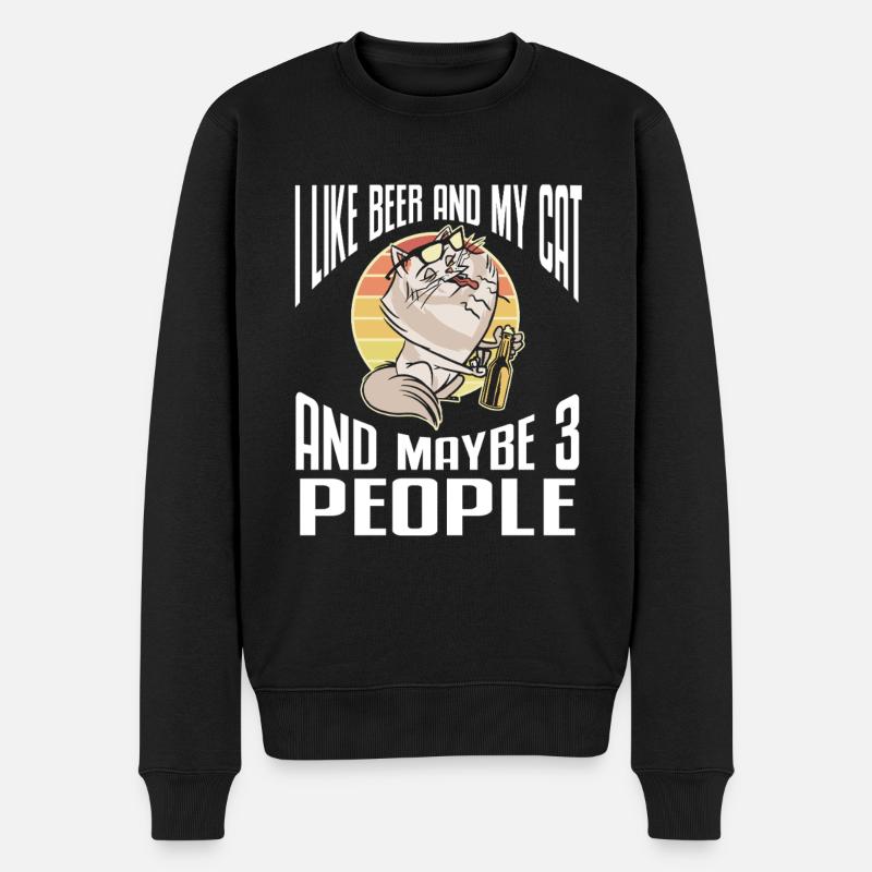 Funny Beer Brewing - Männer Premium Bio Pullover - Schwarz