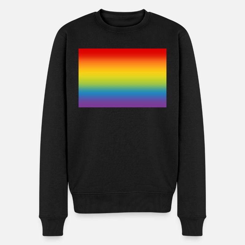 Regenbogen Flagge Fahne LGBT CSD Gay Pride - Männer Premium Bio Pullover - Schwarz