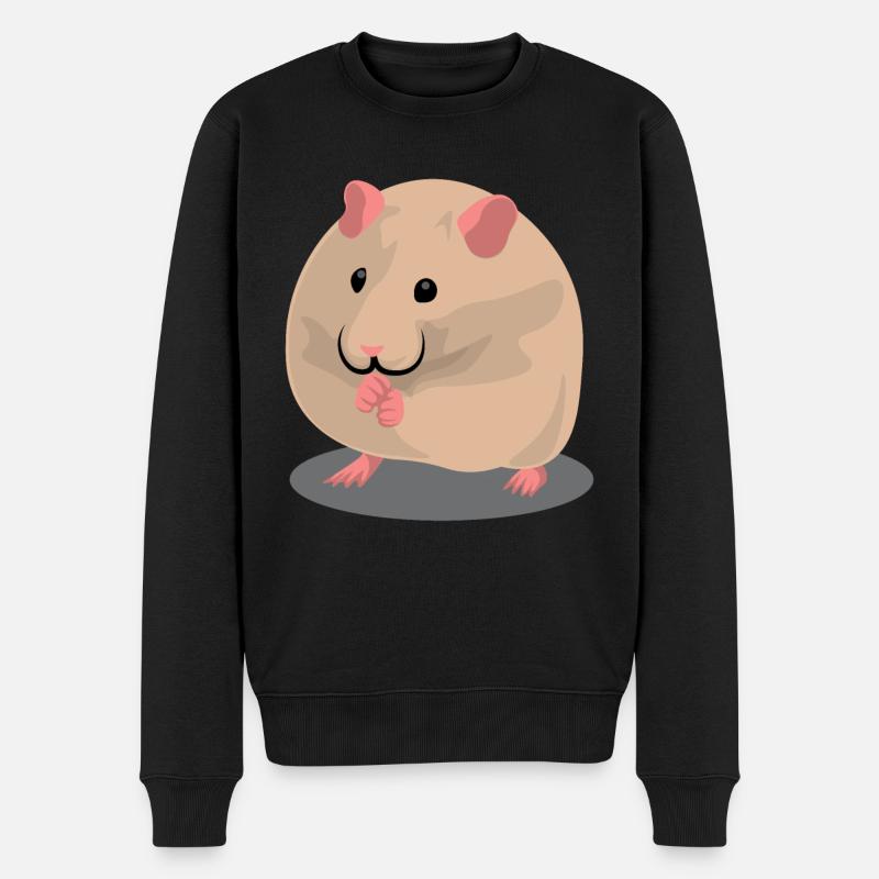 Netter Brown-Hamster - Männer Premium Bio Pullover - Schwarz