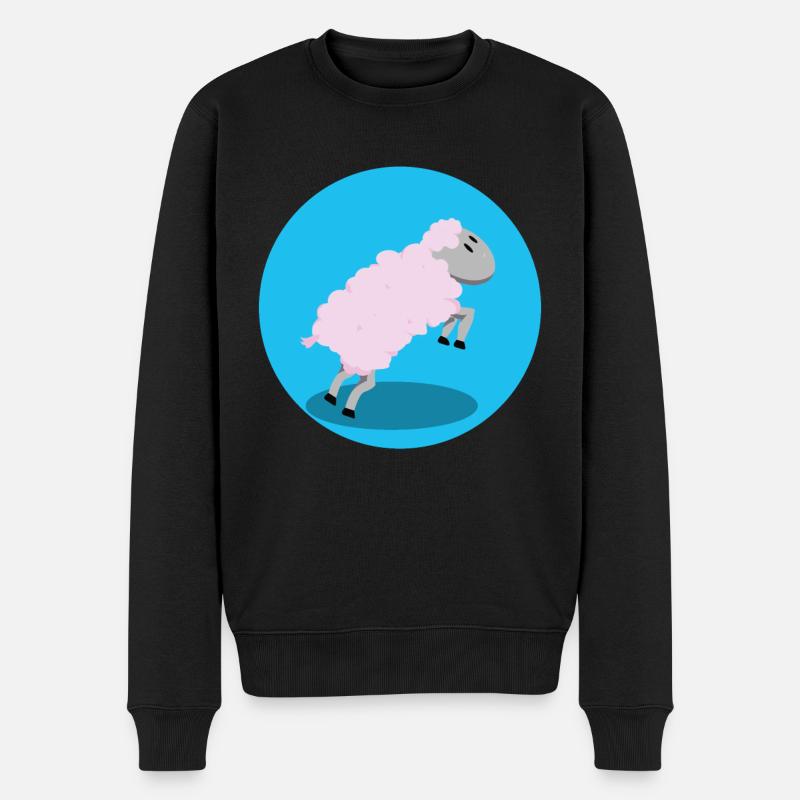 Schaf-Springen - Männer Premium Bio Pullover - Schwarz