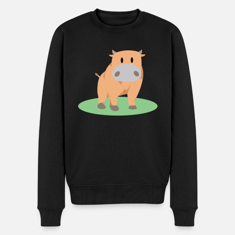 Nette Kuh Standing - Männer Premium Bio Pullover - Schwarz