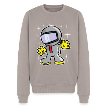 Kühlen funkelnden Astronauten - Männer Premium Bio Pullover - Taupe - Vorne - Nico (187cm)