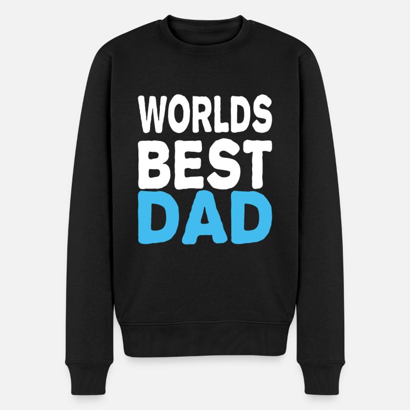 Worlds Best Dad - Männer Premium Bio Pullover - Schwarz