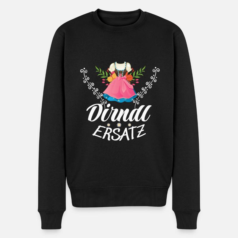 Dirndl Ersatz - Männer Premium Bio Pullover - Schwarz