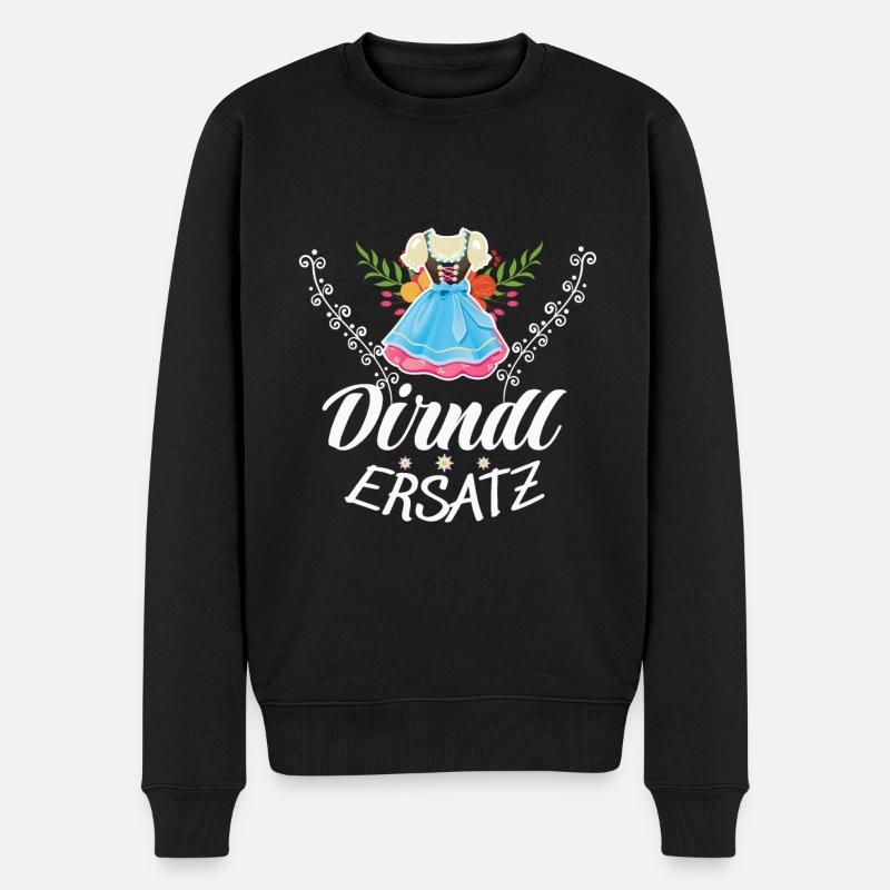 Dirndl Ersatz - Männer Premium Bio Pullover - Schwarz