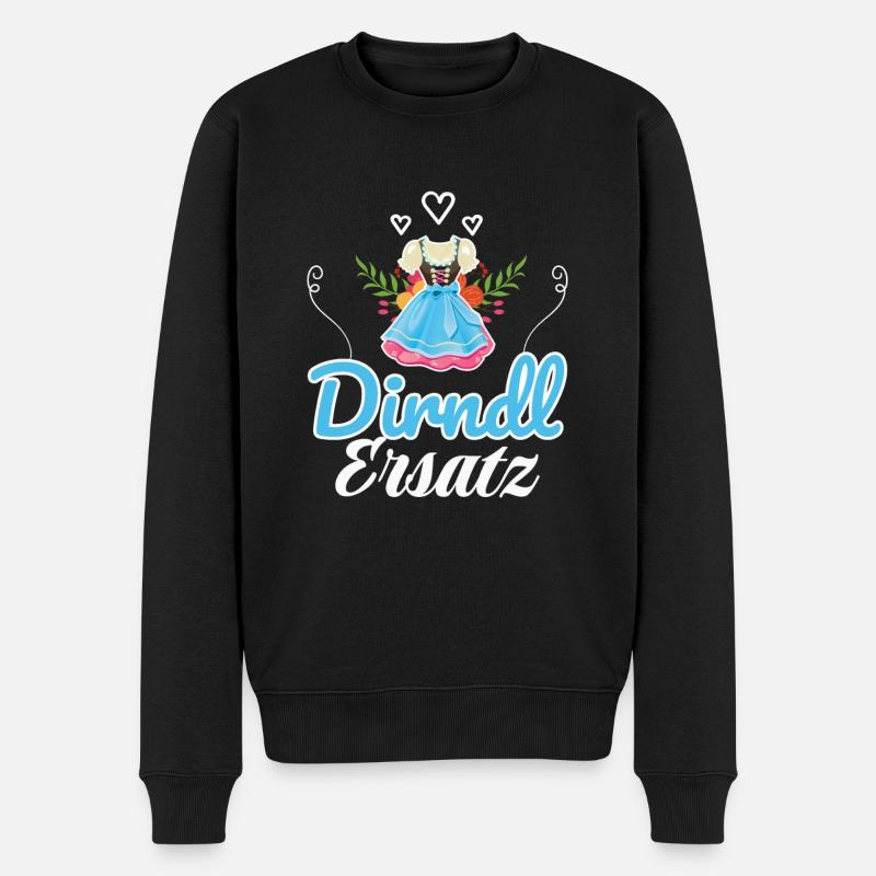 Dirndl Ersatz - Männer Premium Bio Pullover - Schwarz