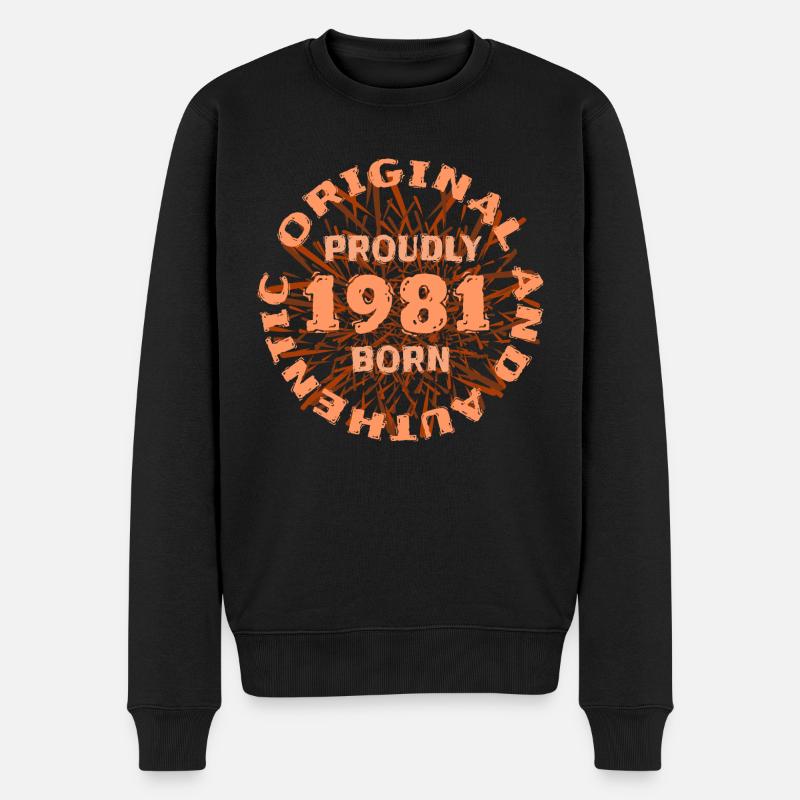Jahr 1981 - Männer Premium Bio Pullover - Schwarz