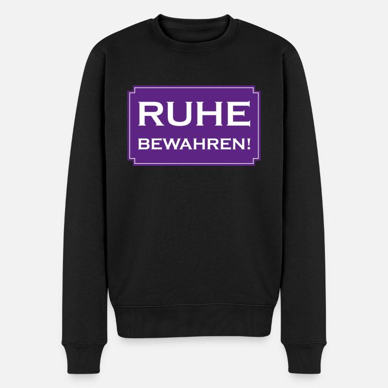 Ruhe bewahren - Männer Premium Bio Pullover - Schwarz