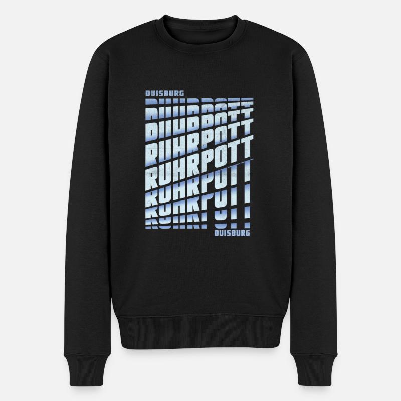 Ruhrpott Duisburg - Männer Premium Bio Pullover - Schwarz