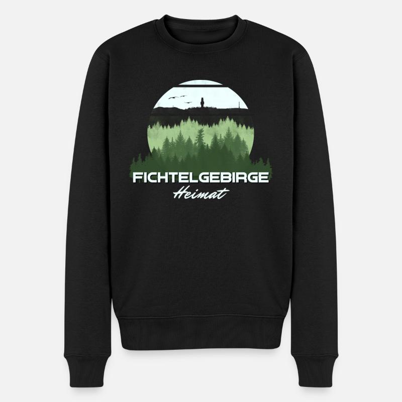 Wunderschönes grünes Fichtelgebirge - Männer Premium Bio Pullover - Schwarz