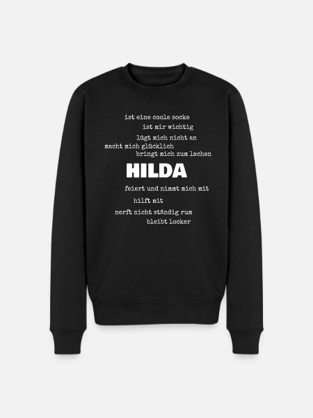 Sprüche Hilda - Männer Premium Bio Pullover - Schwarz