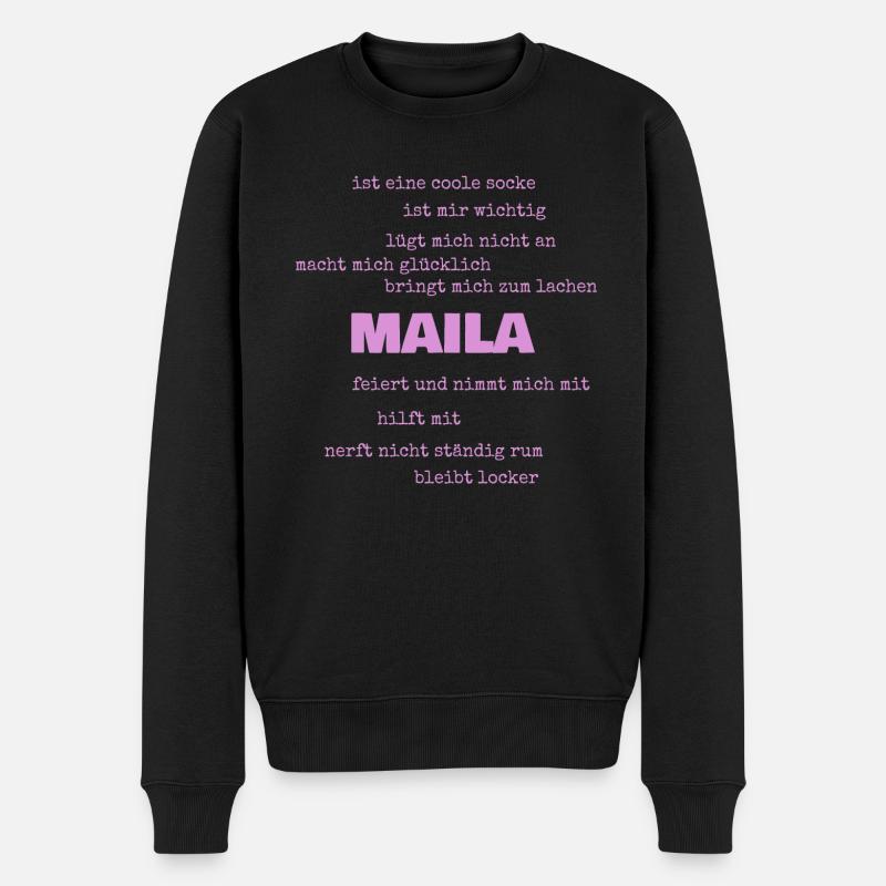 Geschenk für Maila - Männer Premium Bio Pullover - Schwarz