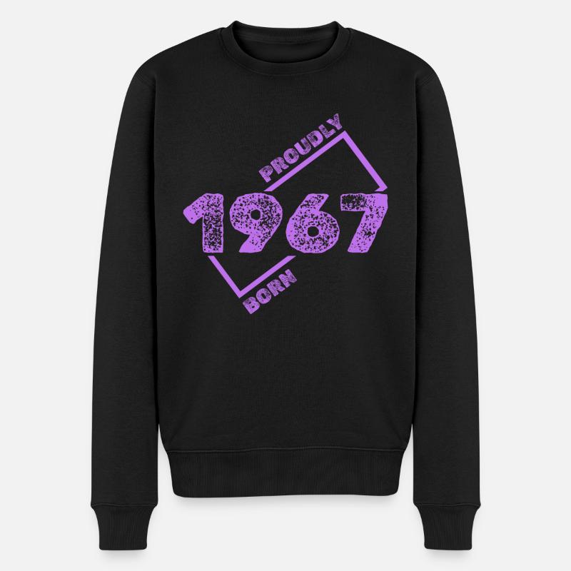 Geboren 1967 - Männer Premium Bio Pullover - Schwarz