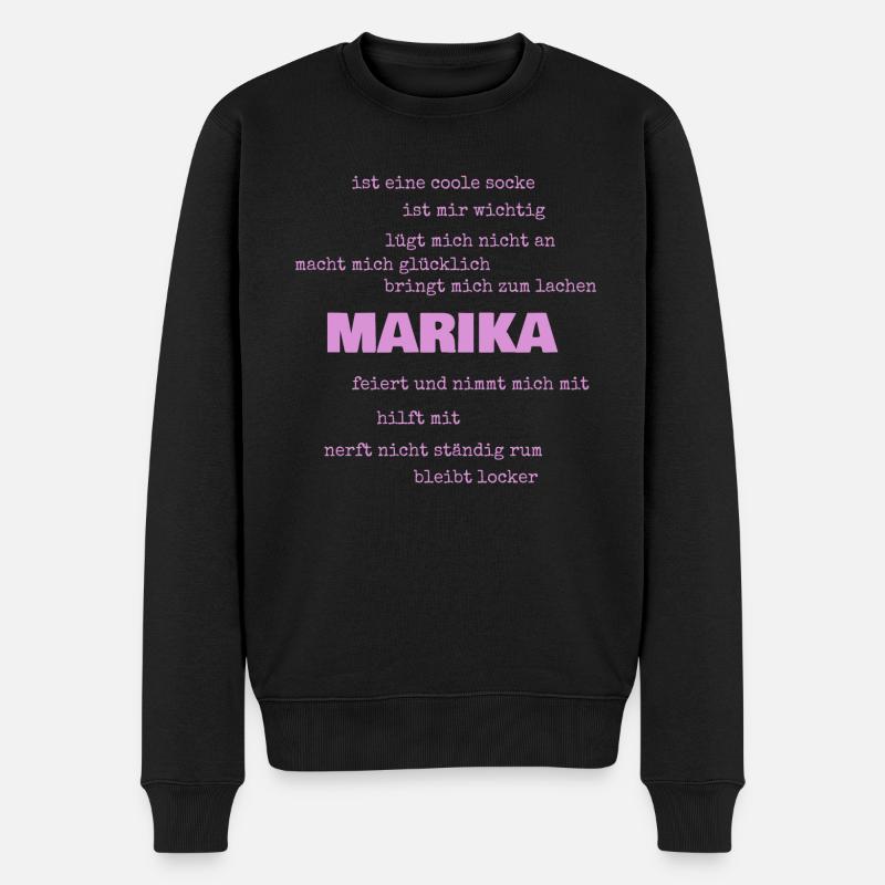 Marika als Sprüche - Männer Premium Bio Pullover - Schwarz