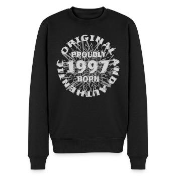1997 - Männer Premium Bio Pullover - Schwarz - Vorne - Nico (187cm)