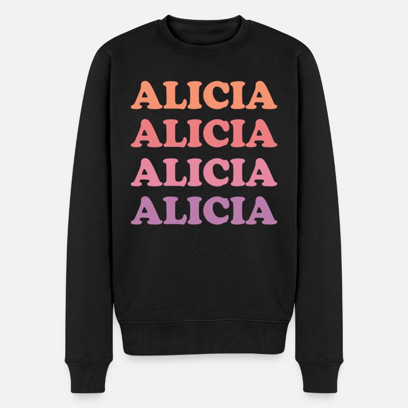 Name Alicia - Männer Premium Bio Pullover - Schwarz
