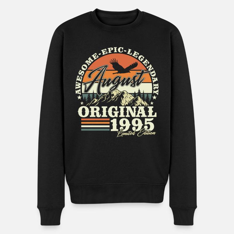 August 1995 Jahrgang Vintage Retro Geburtstag - Männer Premium Bio Pullover - Schwarz