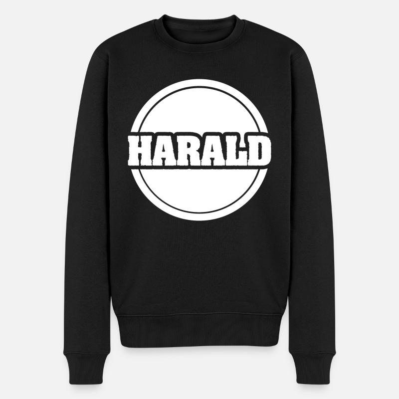 Vorname Harald - Männer Premium Bio Pullover - Schwarz