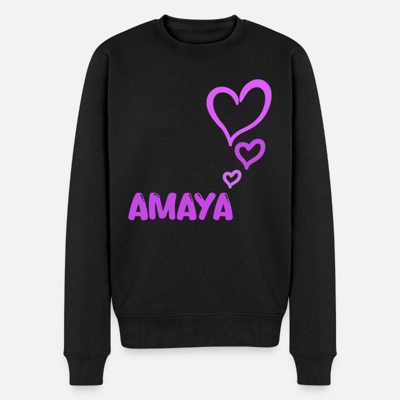 Geschenk für Amaya - Männer Premium Bio Pullover - Schwarz